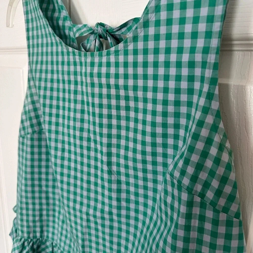 J Crew Printed‎ Bow-Back Peplum Flouncy Tank Top Tie Side Detail Sz XS runs big
